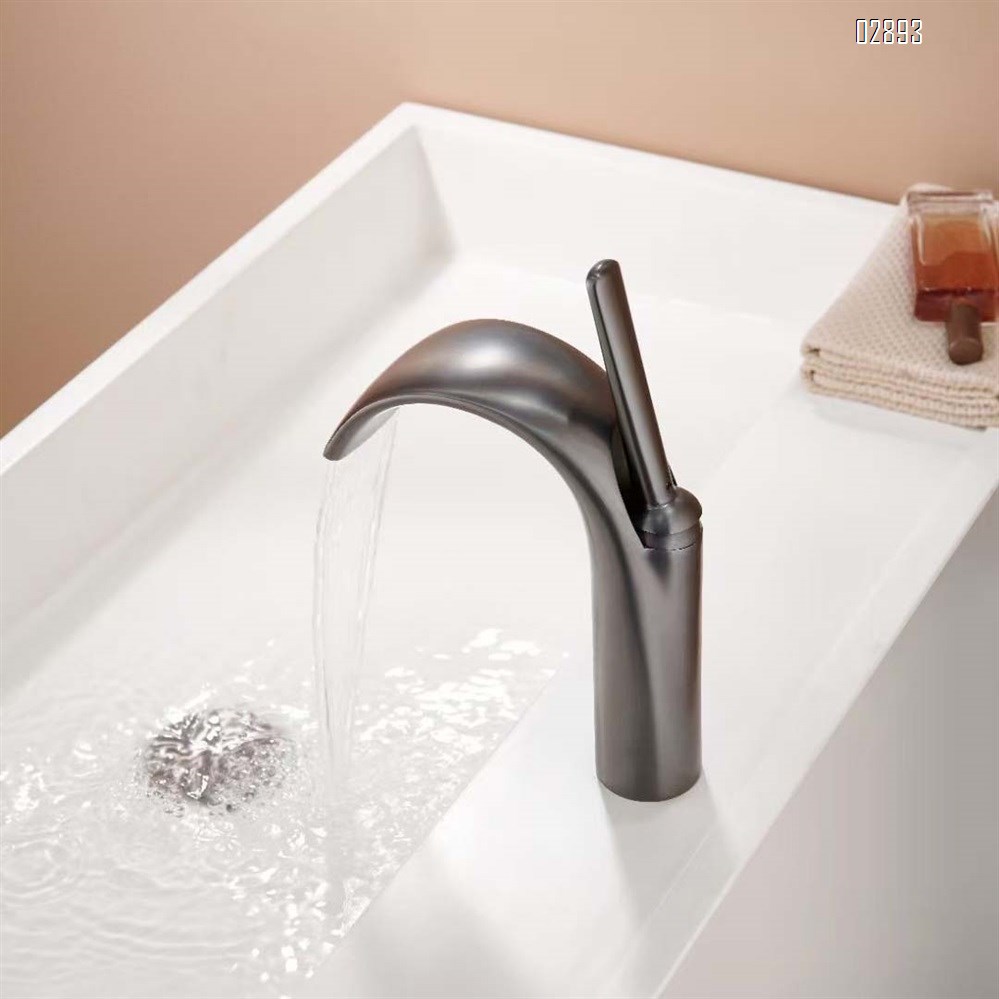 Under-counter Simple basin faucet for hand wash and face wash all-Brass waterfall outlet for home bathroom cold and hot water