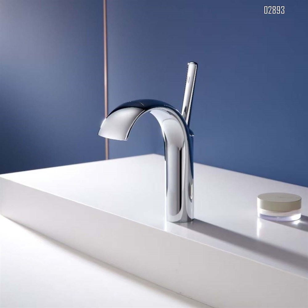 Under-counter Simple basin faucet for hand wash and face wash all-Brass waterfall outlet for home bathroom cold and hot water