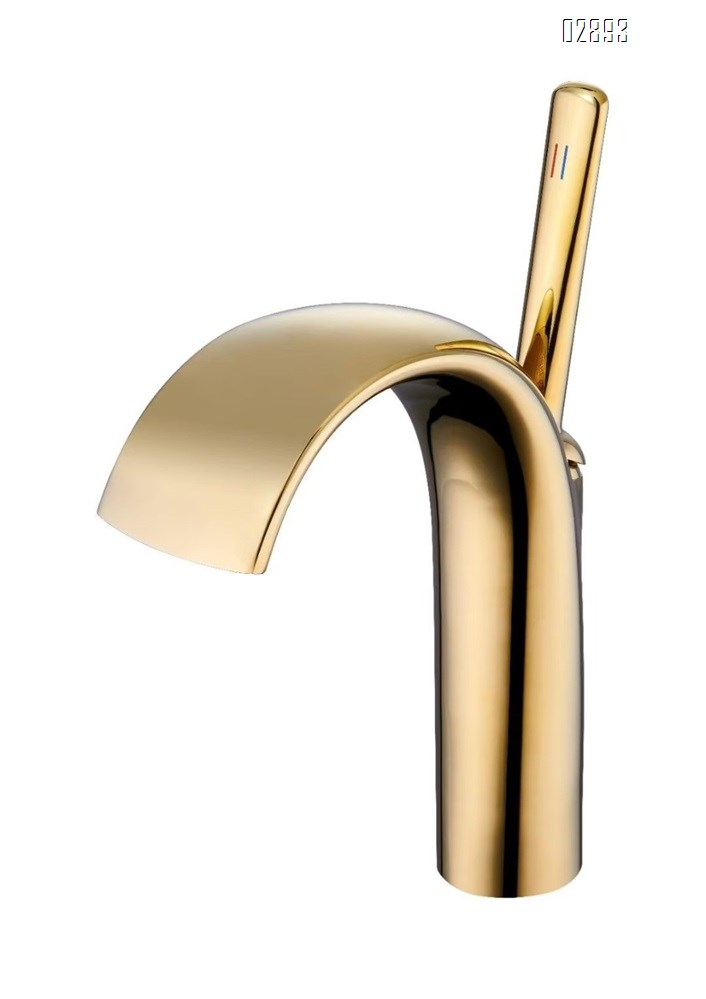 Under-counter Simple basin faucet for hand wash and face wash all-Brass waterfall outlet for home bathroom cold and hot water