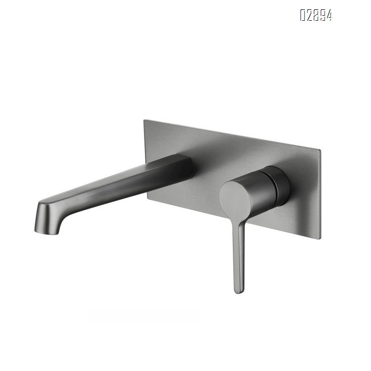 Creative new gunmetal gray wall-mounted basin faucet all Brass cold and hot water faucet concealed installation basin faucet