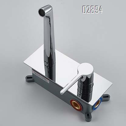 Creative new gunmetal gray wall-mounted basin faucet all Brass cold and hot water faucet concealed installation basin faucet