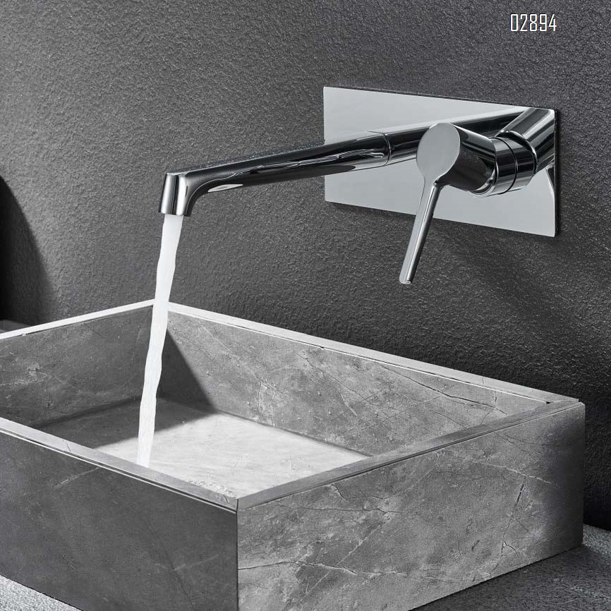 Creative new gunmetal gray wall-mounted basin faucet all Brass cold and hot water faucet concealed installation basin faucet