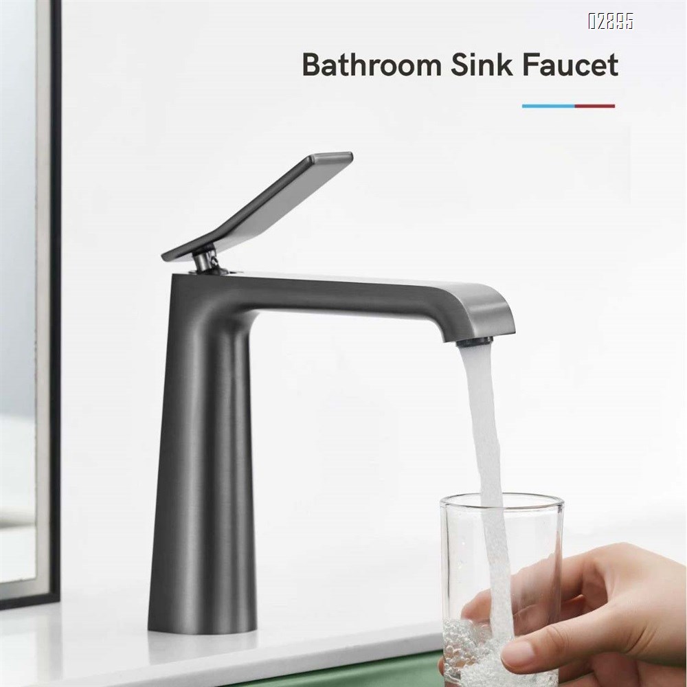 Artistic basin faucet full copper wash basin faucet full Brass cold and hot water faucet gunmetal gray