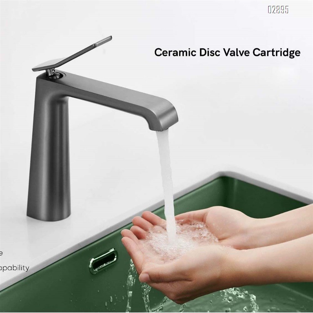 Artistic basin faucet full copper wash basin faucet full Brass cold and hot water faucet gunmetal gray