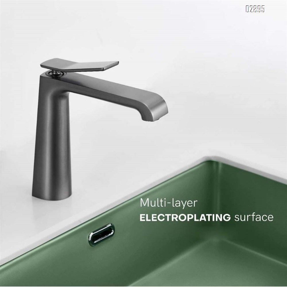 Artistic basin faucet full copper wash basin faucet full Brass cold and hot water faucet gunmetal gray