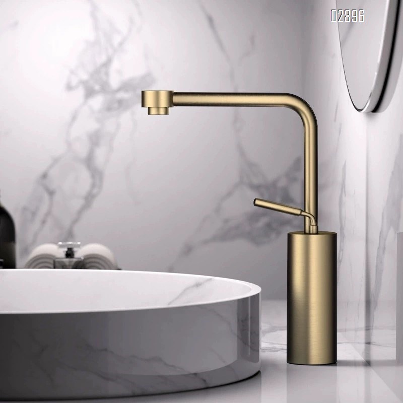 Gun Grey faucet brass basin swivel wash basin pull-out brushed gold bathroom cold and hot multi-functional wash basin faucet