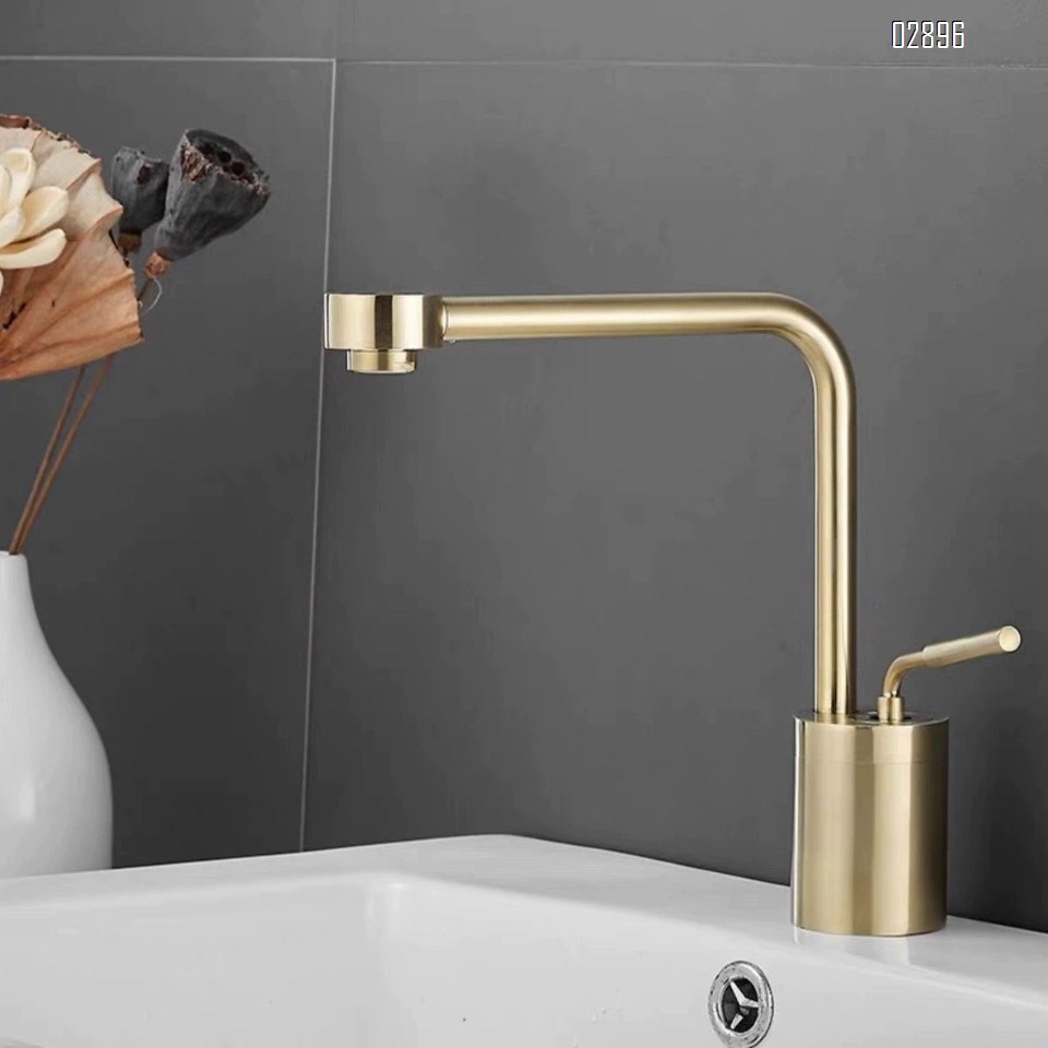 Gun Grey faucet brass basin swivel wash basin pull-out brushed gold bathroom cold and hot multi-functional wash basin faucet