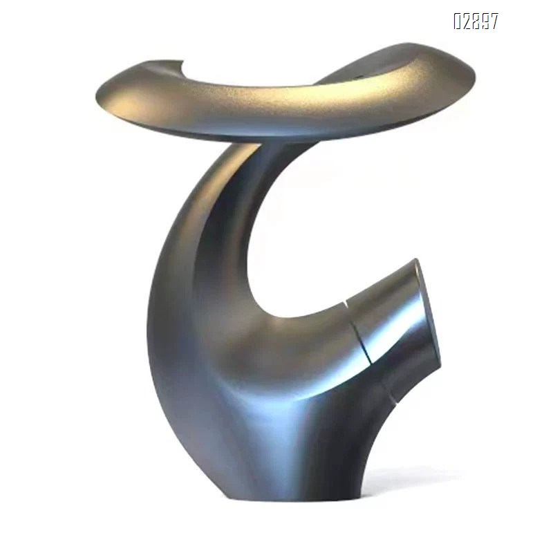 Fluid-shaped brass wash basin waterfall faucet cold and hot creative wash basin bathroom wash pool bathroom faucet