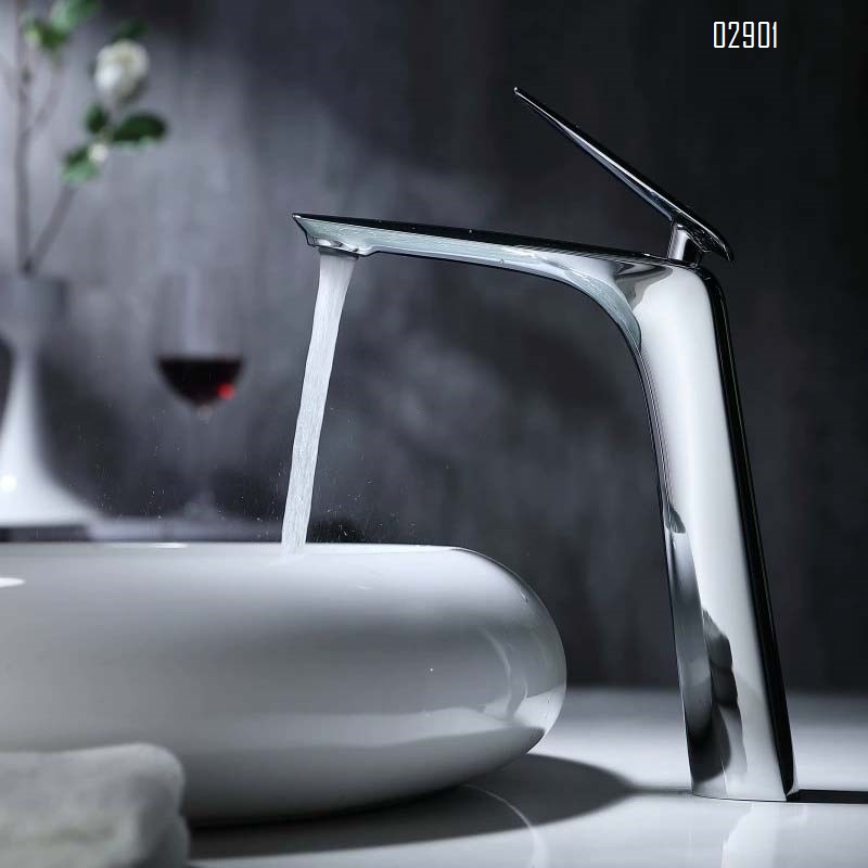 all brass Modern Bathroom faucet wash basin tap cold and hot water mixing tap Chrome Finished