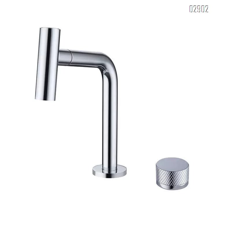 Gunmetal gray brass wash basin pull-out faucet single handle double hole under-counter basin bathroom cabinet faucet