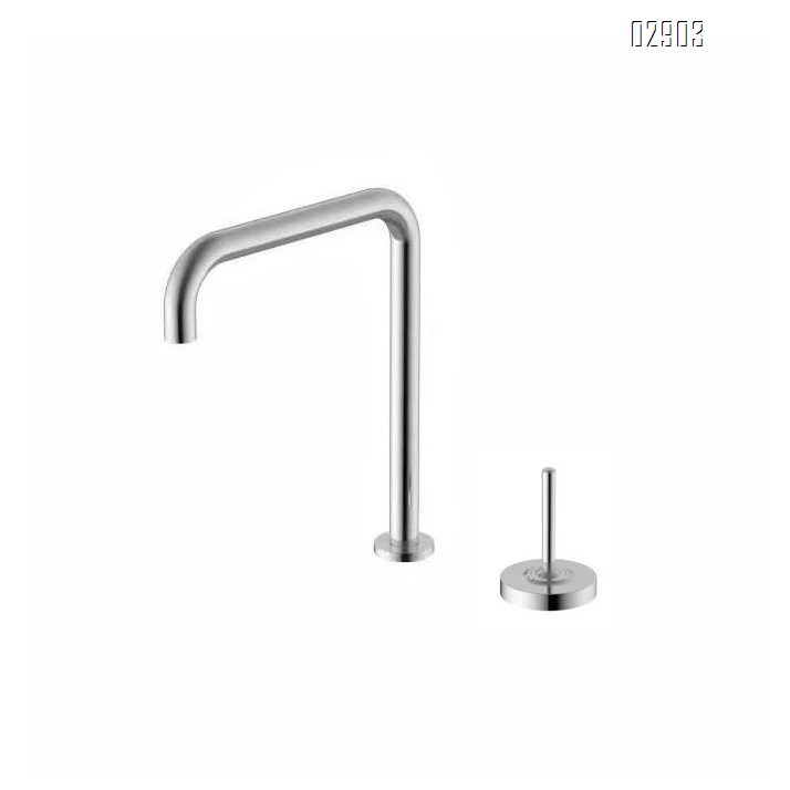 all Brass Seven-character pipe split single handle mixing valve rotary spout lever Cold and Hot water basin faucet