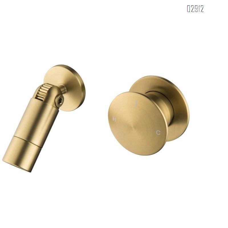 Fully brass concealed built-in basin faucet with folding wall-mounted cold and hot water bathroom cabinet wash basin tap