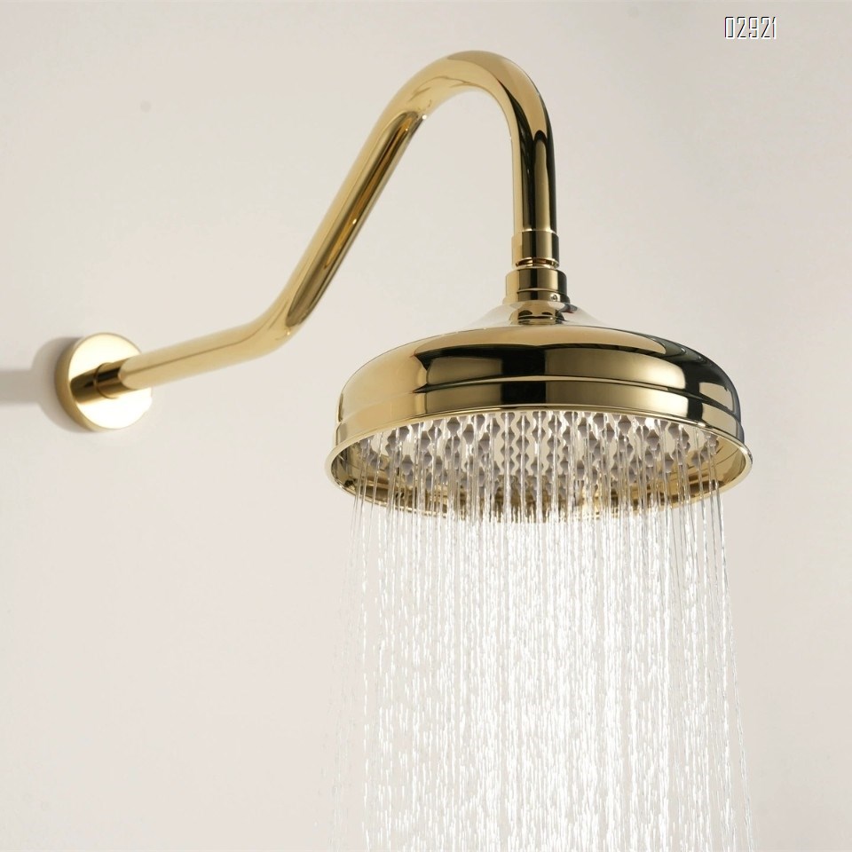 Retro full Brass shower head full set of telescopic rod simple shower head set European concealed installation shower head home use