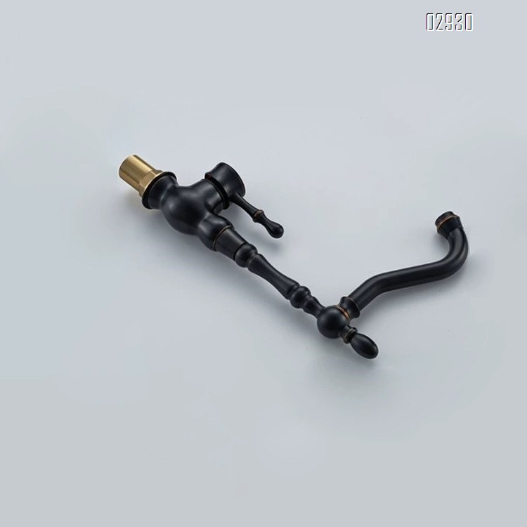 All Brass black antique style kitchen faucet with hot and cold water tap sit-style kitchen sink vegetable basin mixer tap