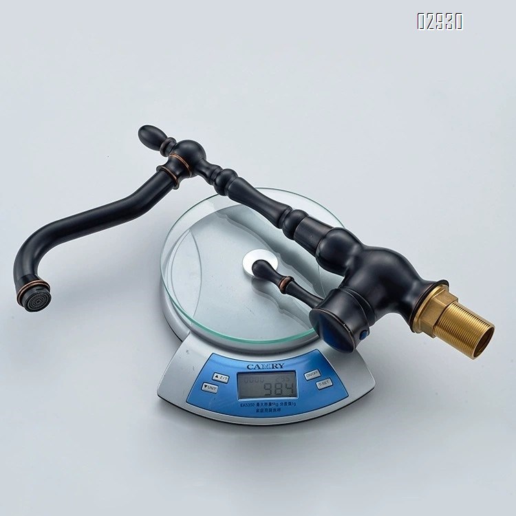 All Brass black antique style kitchen faucet with hot and cold water tap sit-style kitchen sink vegetable basin mixer tap