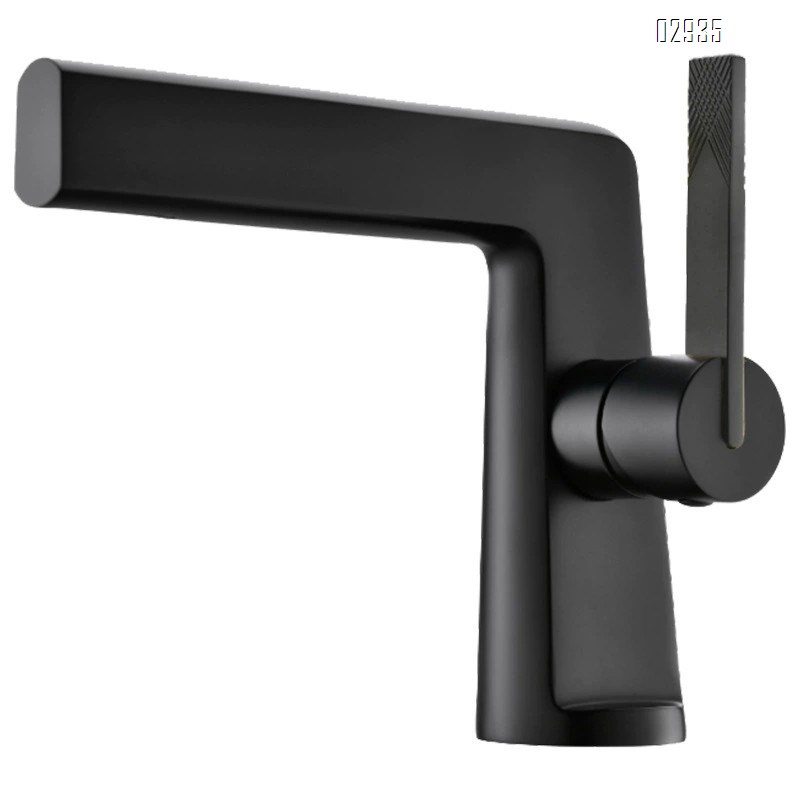 Brass three-hole wash basin faucet separate brushed gold double handle bathroom countertop basin cold and hot water faucet