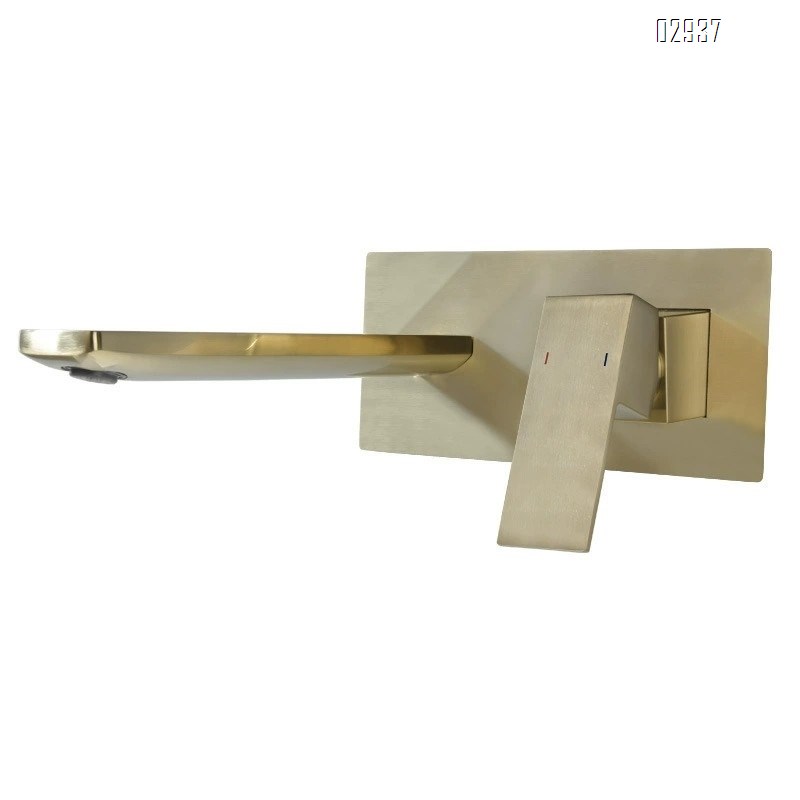 Luxury gold faucet wall-mounted wash basin faucet cold and hot water built-in wash basin faucet