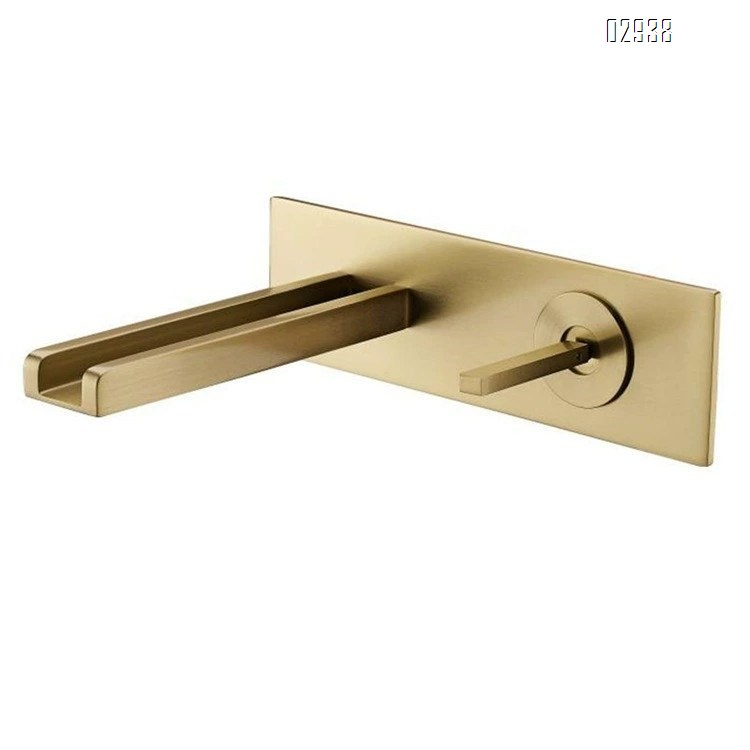 Luxury Gold Brass Wall Mounted Basin Faucet LED Matte Chrome Mixer Tap Cold and hot water for Bathroom