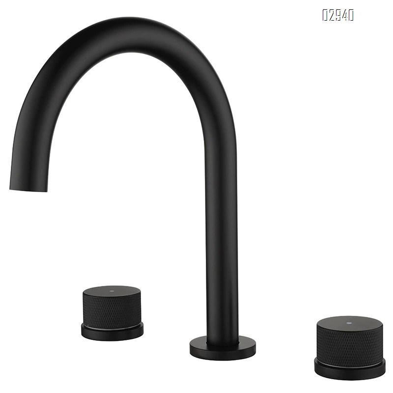 Three-hole set of all-Brass European style basin faucets separate cold and hot water faucets for bathroom vanity wash basin