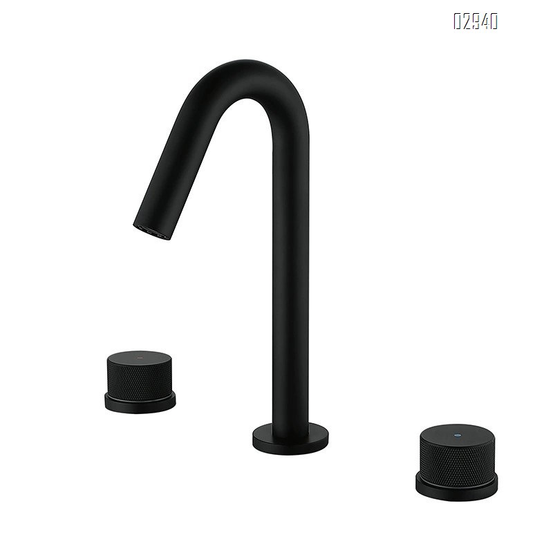 Three-hole set of all-Brass European style basin faucets separate cold and hot water faucets for bathroom vanity wash basin