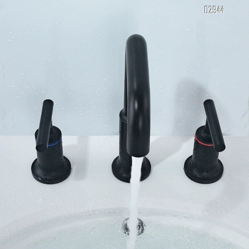 European Brass three-hole basin split-type double-handle cold and hot bathroom cabinet wash basin faucet