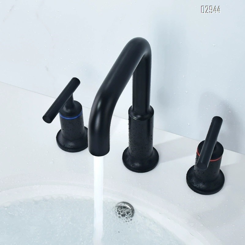 European Brass three-hole basin split-type double-handle cold and hot bathroom cabinet wash basin faucet