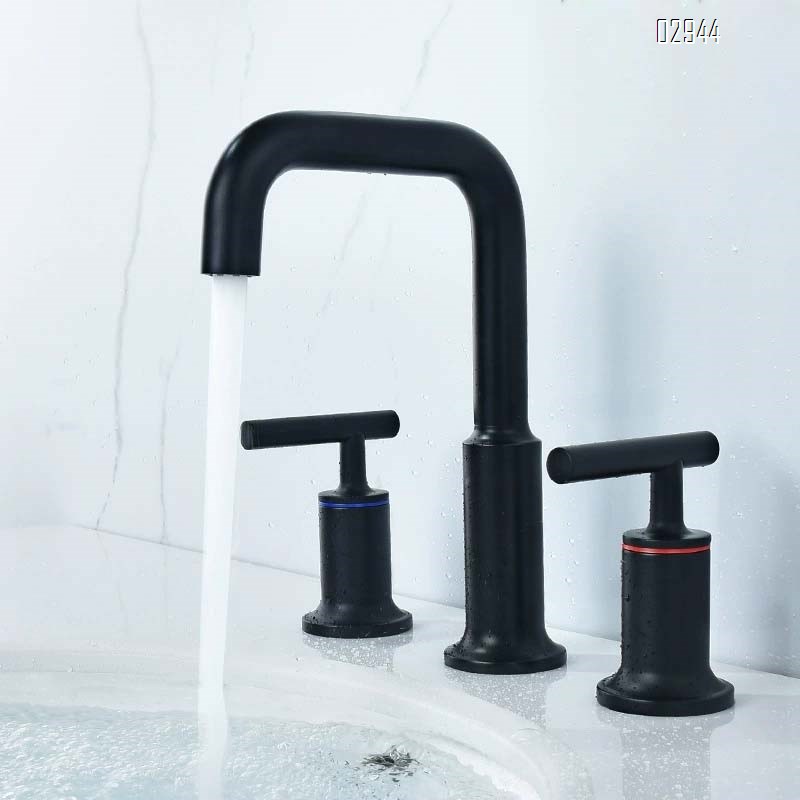 European Brass three-hole basin split-type double-handle cold and hot bathroom cabinet wash basin faucet