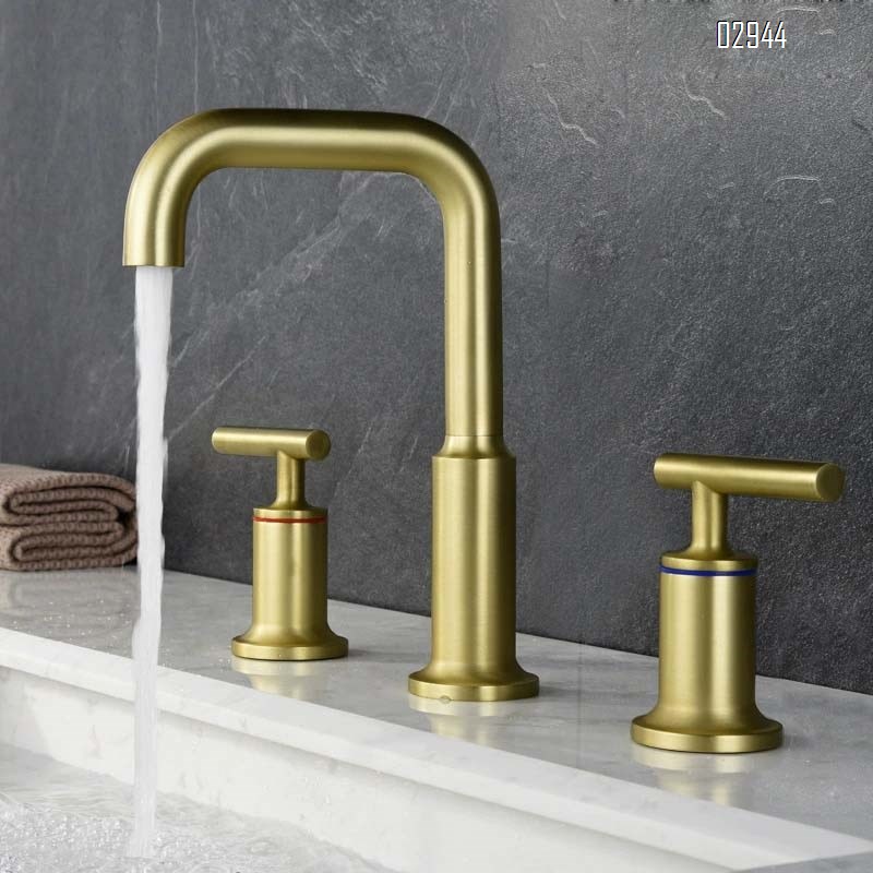 European Brass three-hole basin split-type double-handle cold and hot bathroom cabinet wash basin faucet