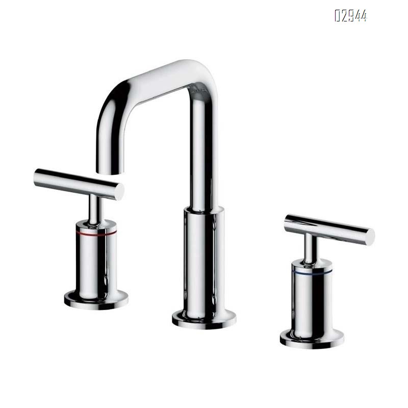 European Brass three-hole basin split-type double-handle cold and hot bathroom cabinet wash basin faucet