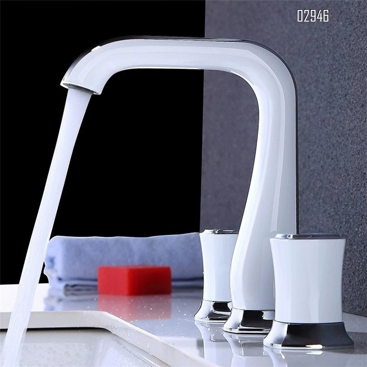High-end split Separate basin faucet double handle double control countertop faucet zirconium rose gold black faucet