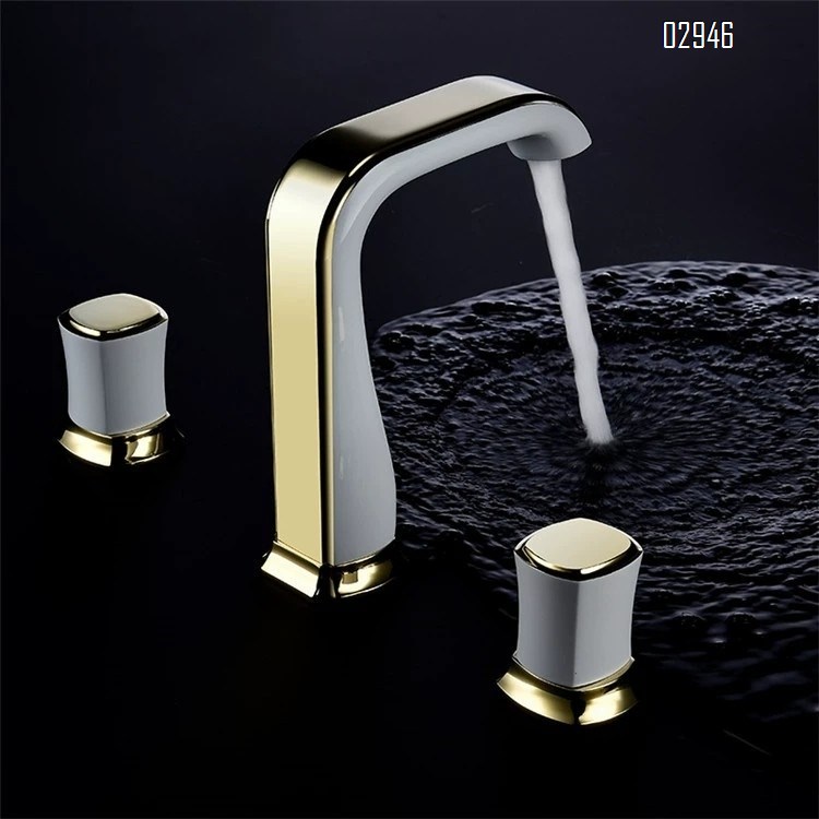 High-end split Separate basin faucet double handle double control countertop faucet zirconium rose gold black faucet