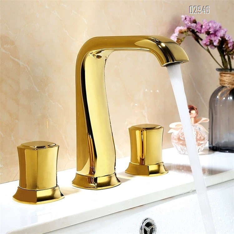 High-end split Separate basin faucet double handle double control countertop faucet zirconium rose gold black faucet