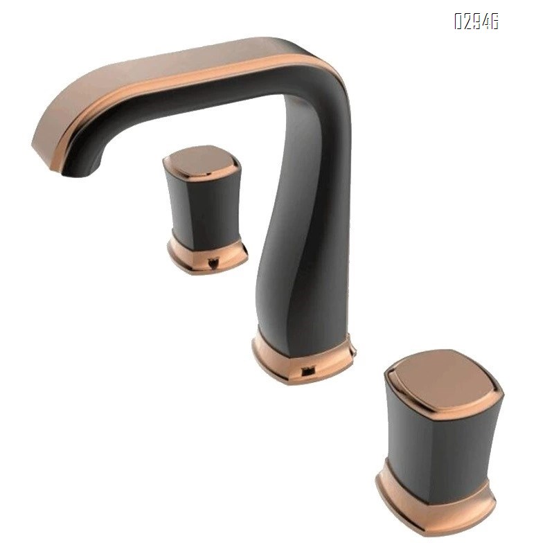 High-end split Separate basin faucet double handle double control countertop faucet zirconium rose gold black faucet