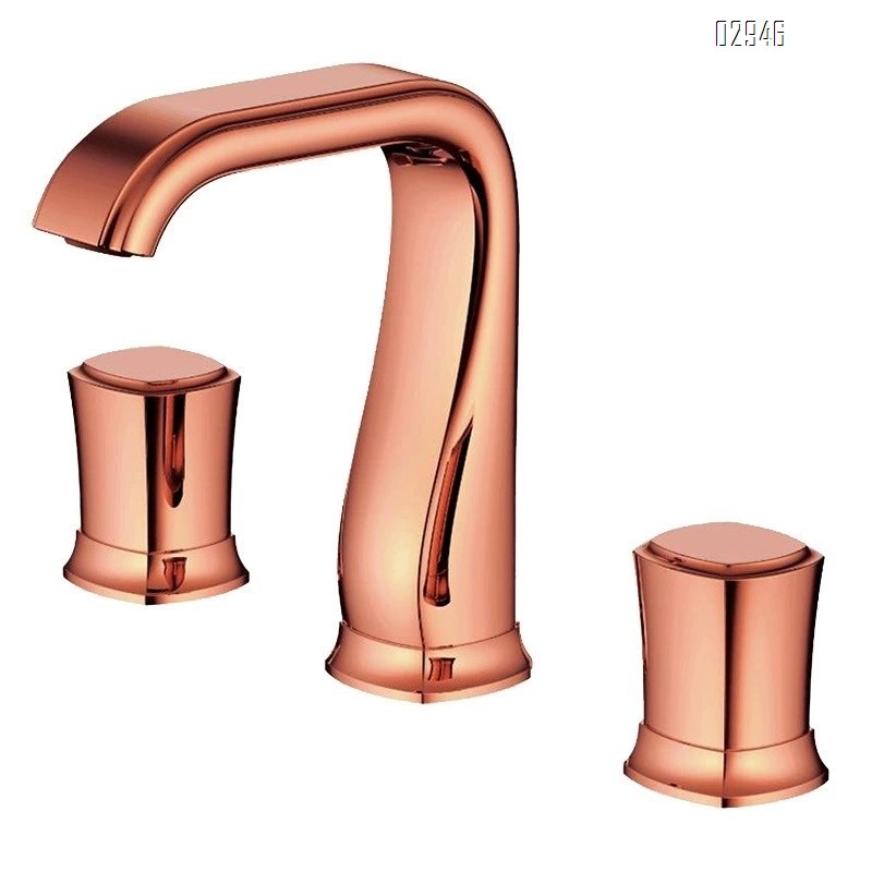 High-end split Separate basin faucet double handle double control countertop faucet zirconium rose gold black faucet