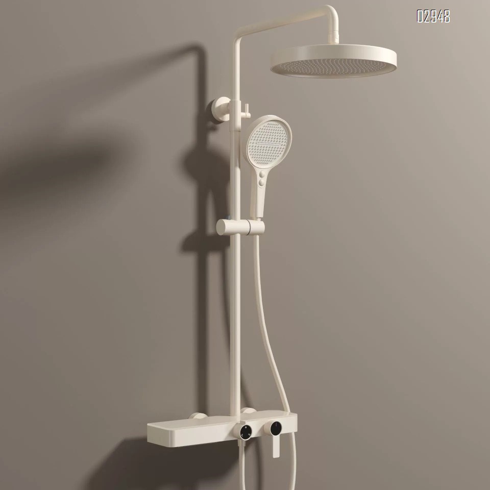 Home use gunmetal gray three-level shower head set hotel style all Brass shower set bathroom rain shower pressure head