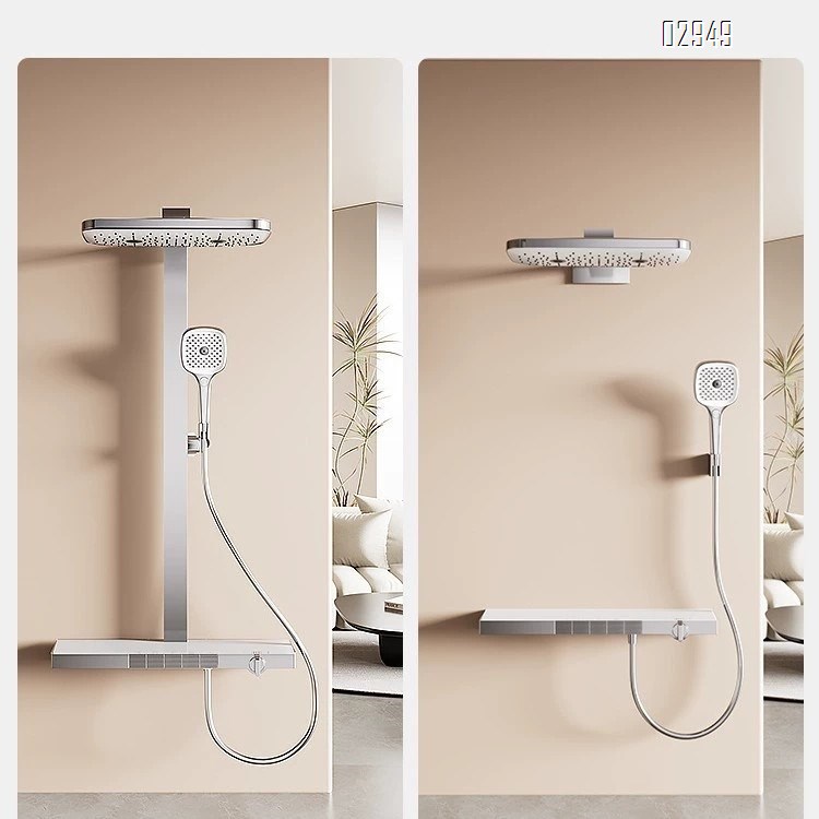 Shower Head with High Pressure Spray Nozzle Full Brass Cold and Hot Home Use Gun Grey Faucet Bathroom Sink Shower