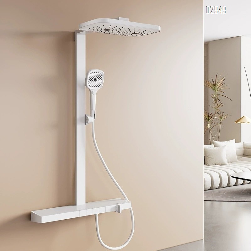 Shower Head with High Pressure Spray Nozzle Full Brass Cold and Hot Home Use Gun Grey Faucet Bathroom Sink Shower