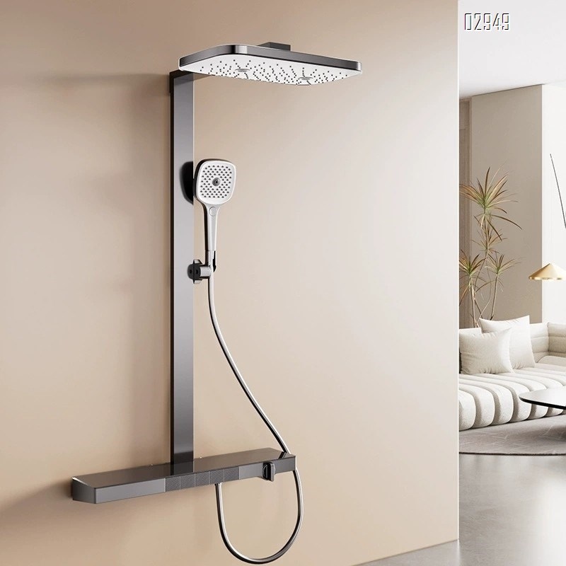 Shower Head with High Pressure Spray Nozzle Full Brass Cold and Hot Home Use Gun Grey Faucet Bathroom Sink Shower