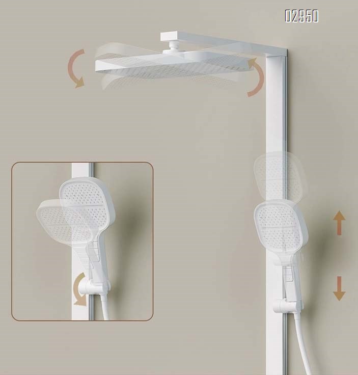 Home use shower set with all-Brass temperature control shower head bathroom accessories