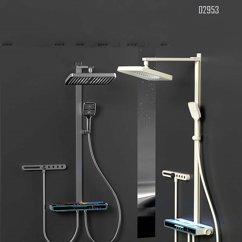 Berlin Sound separate massage nozzle brass atmosphere light piano key digital display Bluetooth music shower storage shower