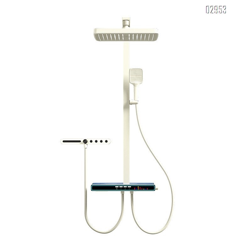 Berlin Sound separate massage nozzle brass atmosphere light piano key digital display Bluetooth music shower storage shower