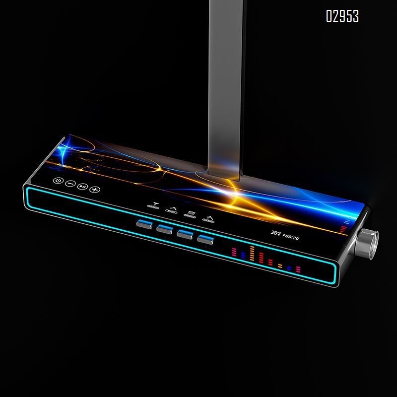 Berlin Sound separate massage nozzle brass atmosphere light piano key digital display Bluetooth music shower storage shower