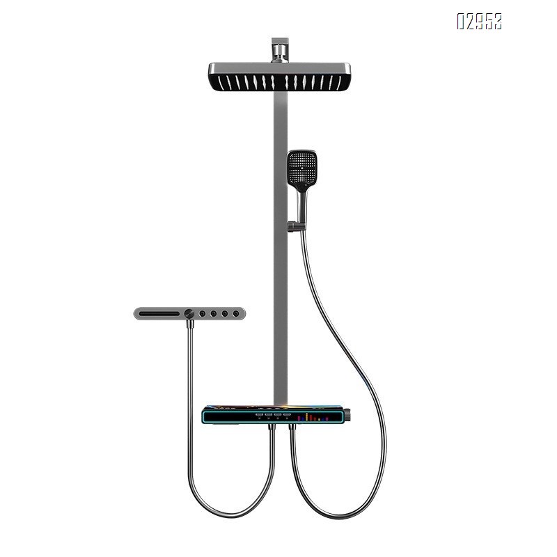 Berlin Sound separate massage nozzle brass atmosphere light piano key digital display Bluetooth music shower storage shower