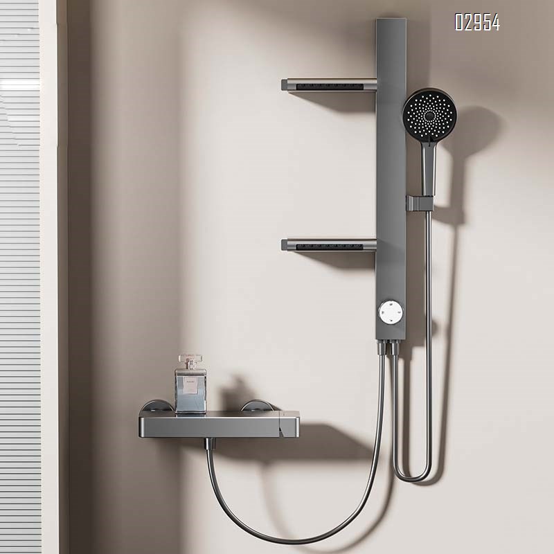 Home use shower set with all-Brass temperature control Cold and hot water shower head  accessories