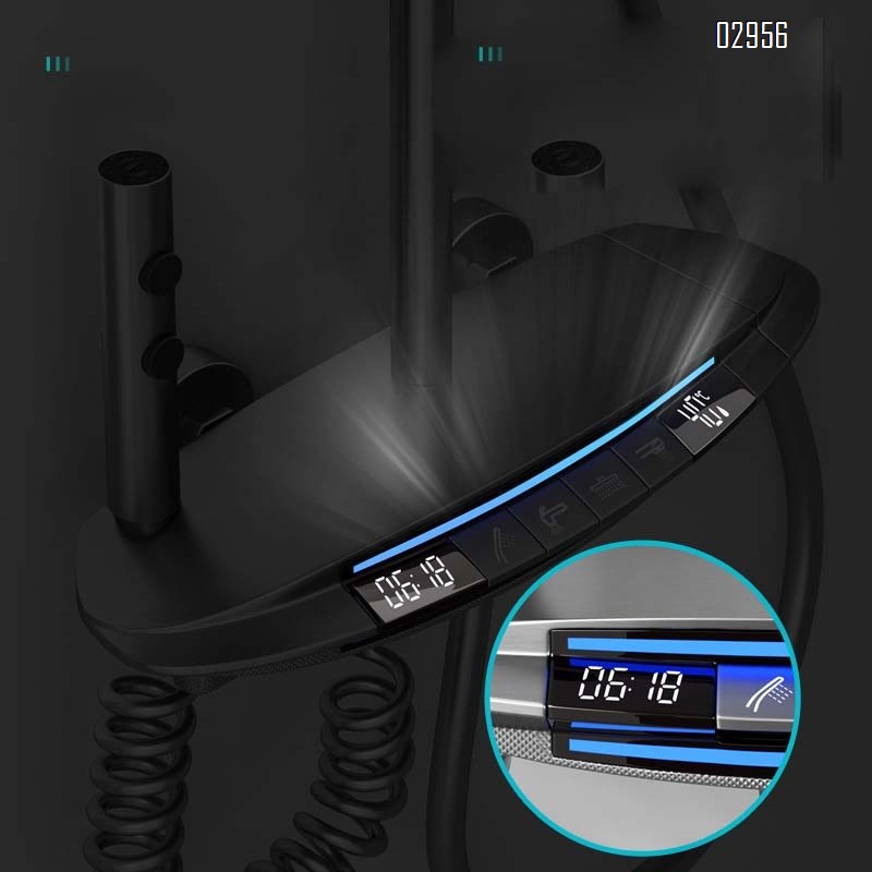 Smart shower spray gun gray shower spray set temperature control shower spray set digital multifunctional