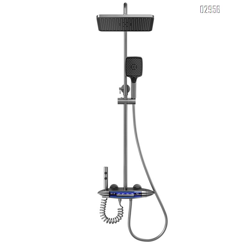 Smart shower spray gun gray shower spray set temperature control shower spray set digital multifunctional