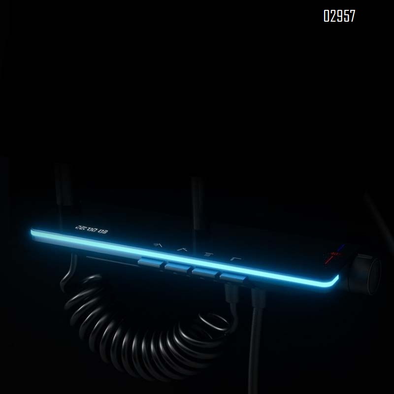 Themostatic Constant temperature shower head  bath shower set brushed white shower with pressure display and atmosphere light shower head