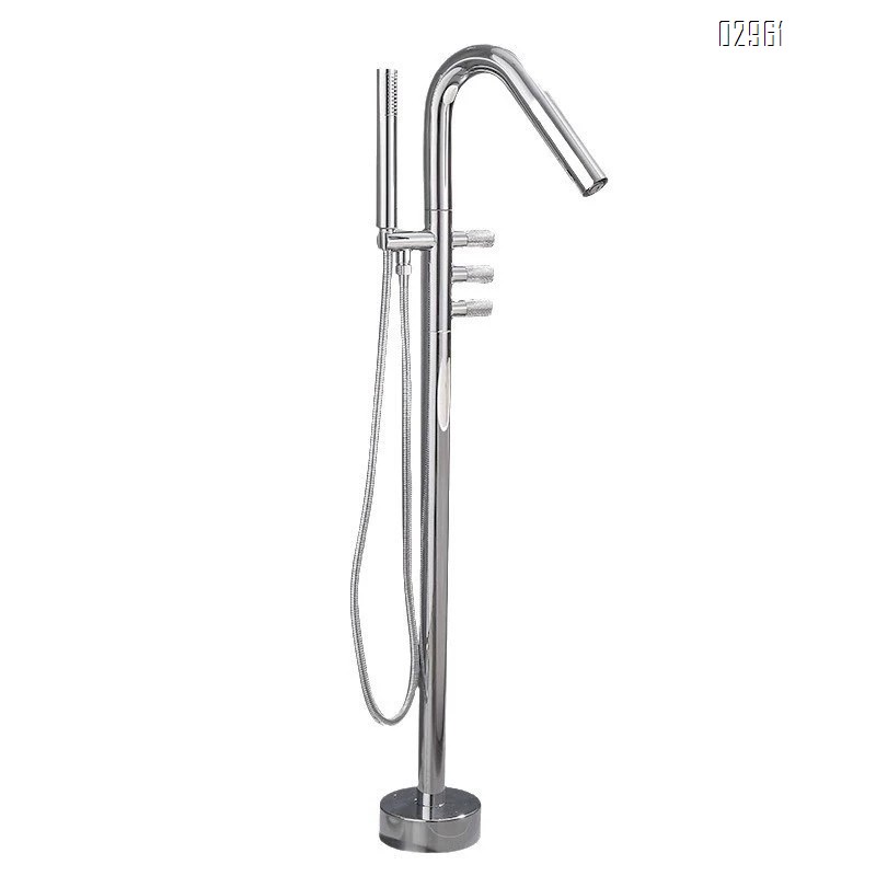 New full Brass floor-standing bathtub faucet concealed floor and wall connection vertical cold and hot water faucet bathtub shower head