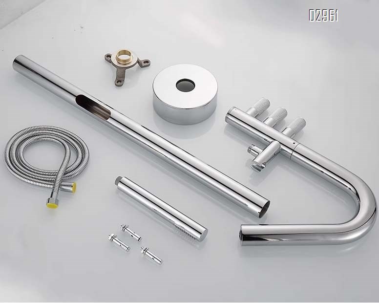 New full Brass floor-standing bathtub faucet concealed floor and wall connection vertical cold and hot water faucet bathtub shower head