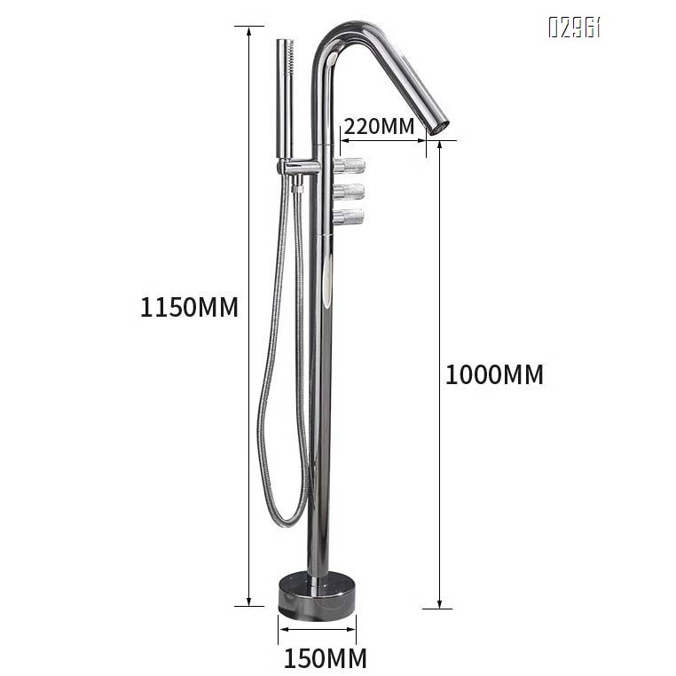 New full Brass floor-standing bathtub faucet concealed floor and wall connection vertical cold and hot water faucet bathtub shower head